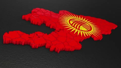 Kyrgyzstan map 3d. 3d map of Kyrgyzstan. Stock Footage 273610861