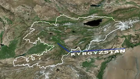 Kyrgyzstan Map Animation Stock Footage 273588144