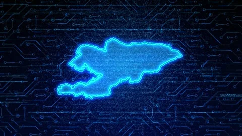 Kyrgyzstan Map Digital Technology Opener Video stock 335081454