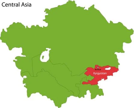 Kyrgyzstan map Stock Illustration