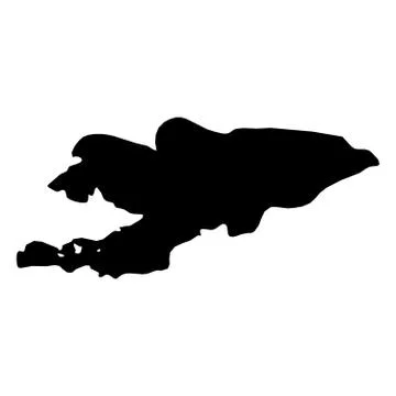 Kyrgyzstan - solid black silhouette map of country area. Simple flat vector Stock Illustration