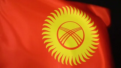 Kyrygyzstan Flag Flapping Stock Footage 118970431