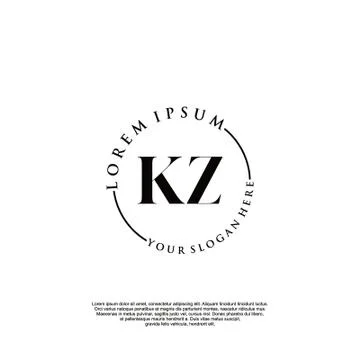 KZ Initial handwriting logo design Stock Illustration