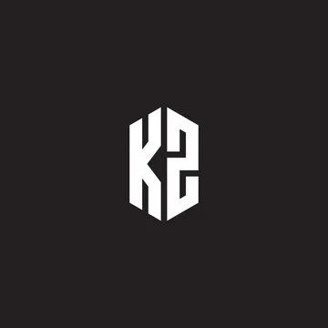 KZ Logo monogram with hexagon shape style design template Stock Illustration