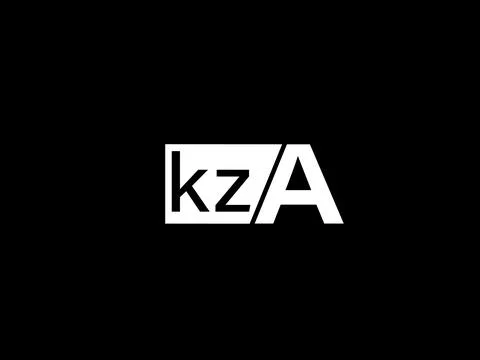 KZA Logo and Graphics design vector art, Icons isolated on black background Illustrazione stock