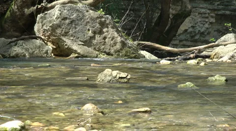 Kziv river at spring. Slow motion. Murmuring river. Stock Footage 2594601