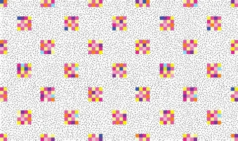 L Abstract geometric seamless pattern. Stylish dotted pixel background Illustrazione stock