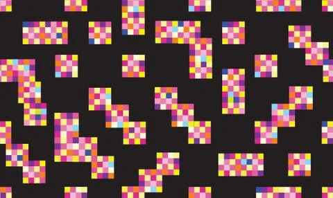 L Abstract geometric seamless pattern. Stylish dotted pixel background Stock Illustration
