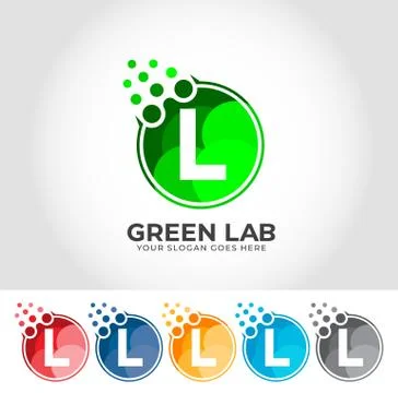 L Alphabet Lab Creative Logo Design Concept Stock Illustration