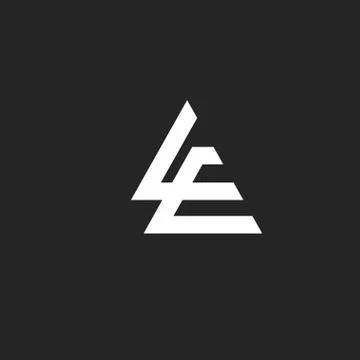 L and E letter with monogram sport style Stock Illustration