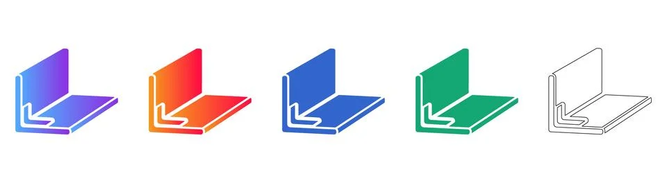 L Angle Structural Profile Icons イラスト素材