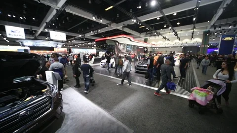 L.A. Auto Show Crowd Stock Footage 99448525