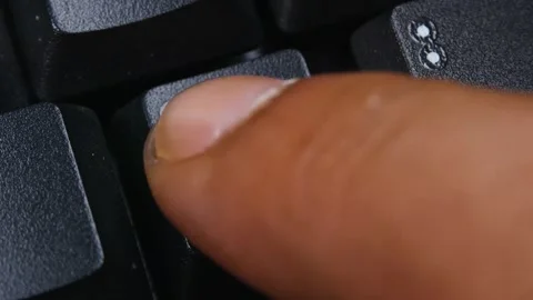 L Character or letter Key on Desktop Keyboard Pressed by Finger Hand Stock Footage 290473230