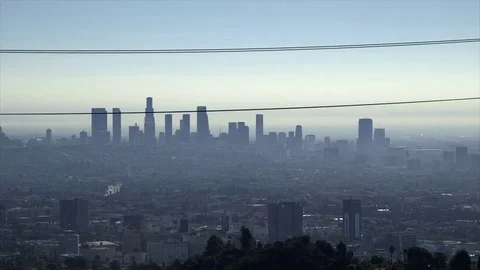L.A. DOWNTOWN SKYLINE Stock Footage 70112698
