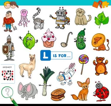 L is for educational game for children Illustrazione stock