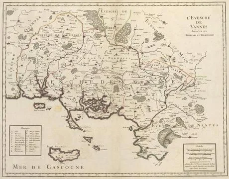 L EVESCHEÌ DE VANNES Maps K.Top.59.63. Place of publication: A PARIS Publ. Foto stock