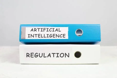 L Files with the words artificial intelligence and regulation, AI technolo... Stock Photos