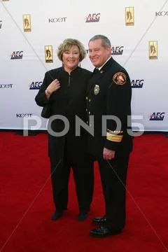 L.a. fire chief michael freeman and wife cathy Stock Photos