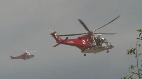 L.A. Fire copter rescue Stock Footage 12139368