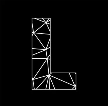 L geometric triangle block chain font Stock Illustration