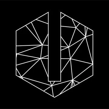L geometric triangle blockchain font Stock Illustration