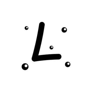 L hand drawn alphabet  vector design template illustration Stock Illustration