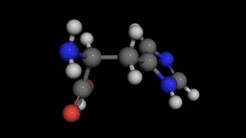 L-histidine molecule model rotating Stock Footage 85933313