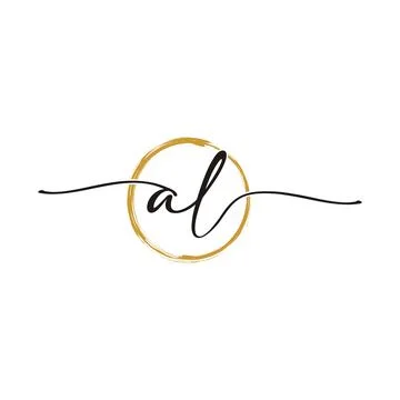 A L Initial Script Letter Beauty Logo Template 스톡 일러스트