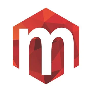 L initials red polygonal logo and vector icon Stock Illustration