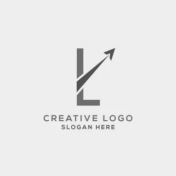 L letter initial incorporated with Arrow logo design vector illustration. Usa Stock Illustration