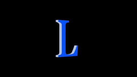 L letter logo loopable rotated blue color black background Illustrazione stock