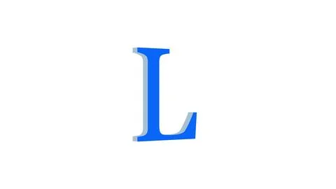 L letter logo loopable rotated blue color white background Stock Illustration