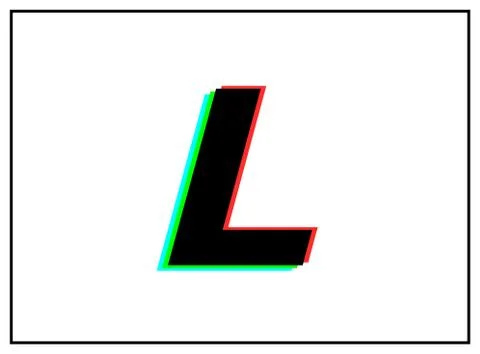 L letter logo, vector desing font .Dynamic, split-color, shadow of  number re Stock Illustration