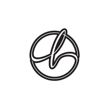 L letter script circle logo design vector Illustrazione stock