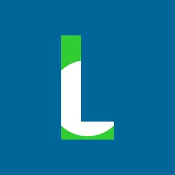 L lettermark logo vector design. White and green concept Stock Illustration
