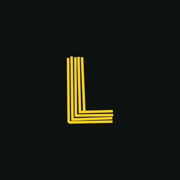 L logo, Initial lettering handwriting or handwritten for identity. Logo hand Stock Illustration