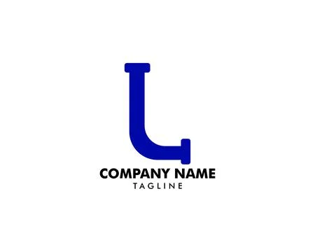 L Pipe Letter Logo Icon Design Stock Illustration