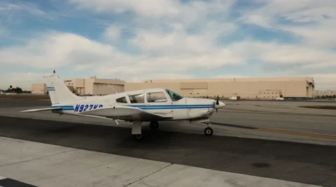L Plane on the runway Stock Footage 59111408