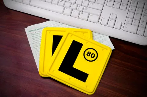 L plates and licence application Stock Photos