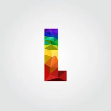 L Polygon alphabet colorful font style. Vector illustration L Stock Illustration