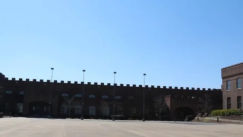 L to R Pan Shot of Lanier Hall with Blue Sky Stock Footage 69224115