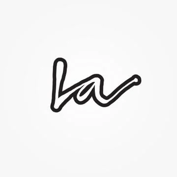 L A script letter logo design vector Stock Illustration