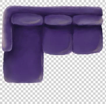 L-shape large sofa top view plan drawing layout mock for interior architectur Illustrazione stock