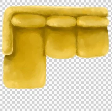 L-shape large sofa top view plan drawing layout mock for interior architectur Illustrazione stock