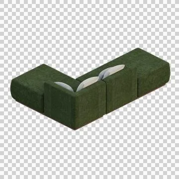 L Shape Sofa Isometric Rear View Stock Illustration