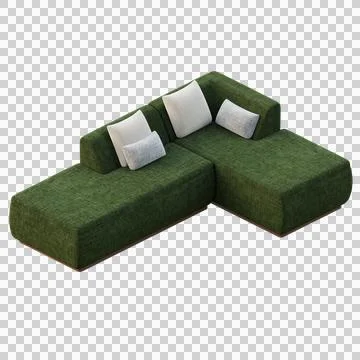 L Shape Sofa Isometric View 스톡 일러스트