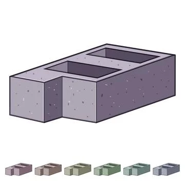 L shaped concrete block displaying building construction material 스톡 일러스트