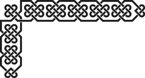 L-shaped frame with Celtic knots, black Stock Illustration