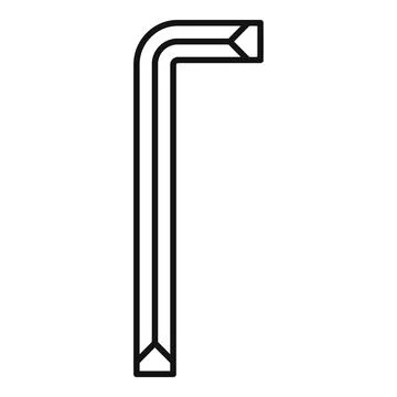 L shaped hex key drawing adjusting fasteners Illustrazione stock