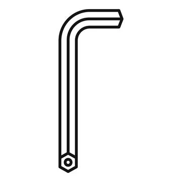 L shaped hex key tool for mechanical repair icon Ilustración de archivo